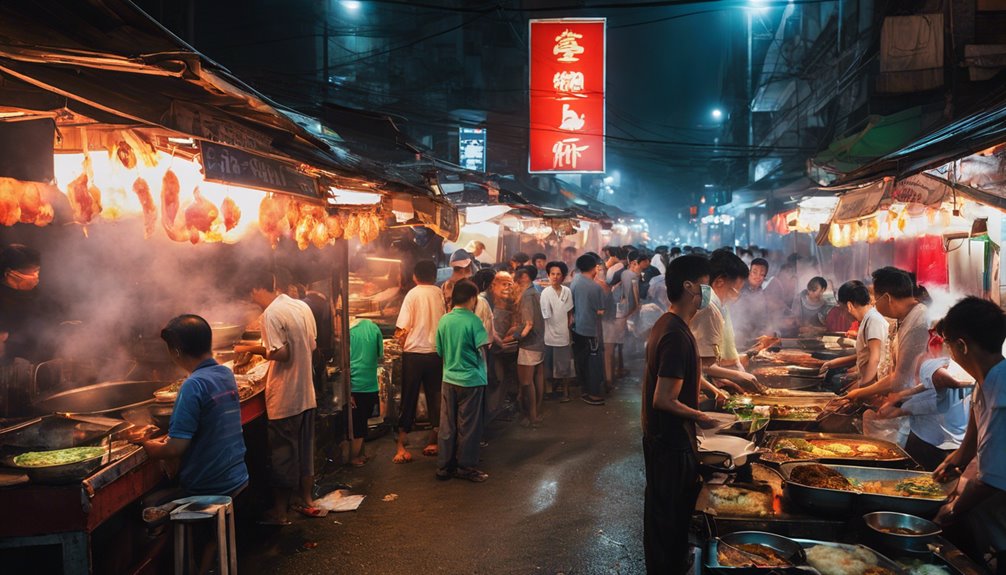 vibrant night food scene