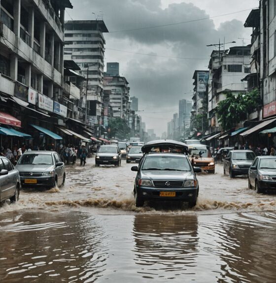 heavy rain causes flooding