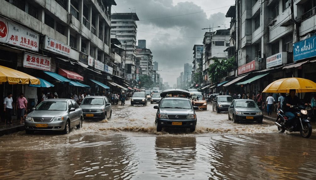 heavy rain causes flooding