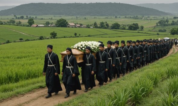 mutilation victim s funeral procession