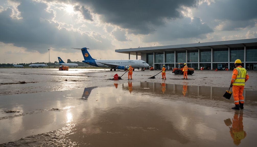 vvip airport flood recovery