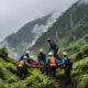 mountain rescue for climber