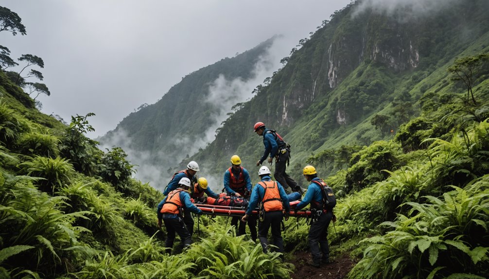 mountain rescue for climber